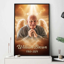 Pet Loss, Deceased Loved One With Halo & Wings Heaven - Personalized Customized Canvas - Memorial Gift For Family Members
