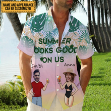 Custom Photo - Summer Looks Good On Us - Customized Gift - Personality Customized Hawaiian shirt - Gift For Couple