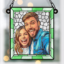 Custom Photo Stained Glass - Personalized Acrylic Window Suncatcher - Gift For Family, Couple, Pet Lovers