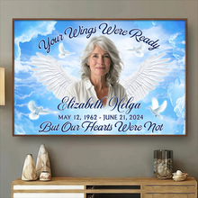 Your Wings Were Ready But I'm Not - Personalized Customized Canvas - Memorial Gift For Family Members