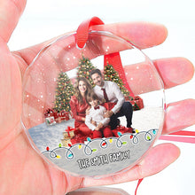 Custom Photo Family Christmas -  Personalized Custom Glass Ornament - Christmas Family Gift