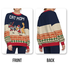 Cat Dad/Mom Winter Cat Sweater Shirt - Ugly Sweater - Gifts For Cat Lovers Personalized Custom Ugly Sweater