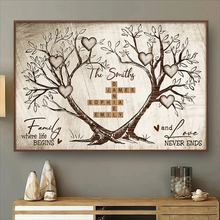 Family Where Life Begin Crossword Canvas - Personalized Customized Canvas - Gift For Family Members