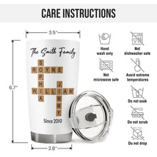 Basic Puzzle Crossword Tumbler - Personalized Custom Tumbler - Gifts For Family Members, Friends