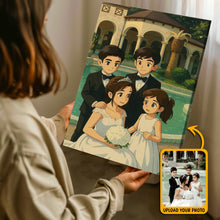 Animated Family Photo Vertical Ghibli Style - Turn Your Photo To Ghibli Character - Gift For Family Members, Siblings