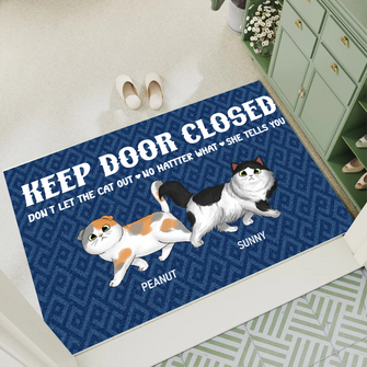 Keep Door Closed - Personality Customized Doormat - Gift For Cat Lover Pet Lover