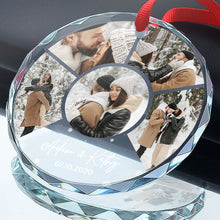 Custom Photo Family Gift - Customized Personalized Glass Ornament - Christmas Gift For Family Friend Couple