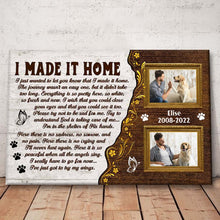 I Made It Home - Custom Canvas, Memorial  Gifts Personalized Custom Framed Canvas Wall Art