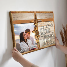God Gave Me You - Custom Photo Gifts For Couple, Gift Personalized Custom Framed Canvas Wall Art