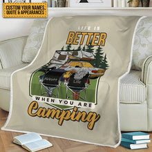 Husband And Wife Camping Partners For Life - Gift For Camping Lovers - Personalized Custom Fleece Blanket