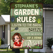 Garden Rules - Personality Customized Metal Sign - Gift For Garden Woman