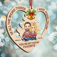 You're My Favorite - Customized Personalized Wooden Cutout Ornament - Christmas Gift For Couple Husband Wife