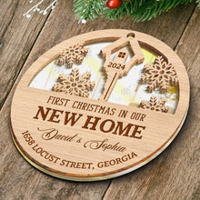 First Christmas In New Home - Personalized Custom Mirror Wooden Ornament - Gift For Family
