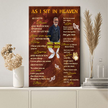 As I Sit In Heaven -Sympathy Photo, Memorial Gifts Personalized Custom Framed Canvas Wall Art