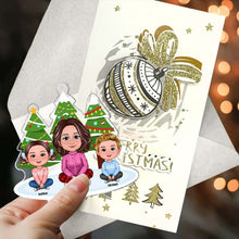 Grandma And Grandkids Under The Christmas Tree - Personality Customized Ornament - Christmas Gift For Family