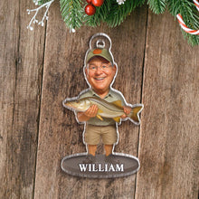 Custom Photo Funny Fisherman - Personalized Acrylic Ornament - Christmas Gift For Family Member, Fisherman, Friends