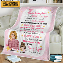 Personalized Fleece Blanket To My Granddaughter Gift For Grandchildren Custom Blanket For Granddaughter