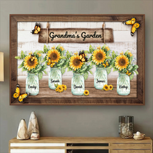 Grandma's Sunflowers Garden - Personalized Customized Canvas - Gift For Family Members