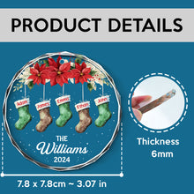 Christmas Stocking Family - Customized Personalized Glass Ornament - Christmas Gift For Family