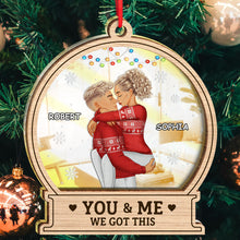 Christmas Couple - Kiss Till Our Last Breath - Personalized Custom Mirror Wooden Ornament Gift For Wife Husband