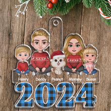 Family Sitting - Personalized Customized Ornament - Gifts For Family Couple Mom Dad Husband Wife