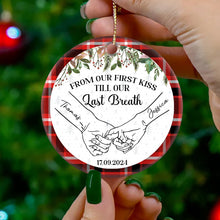 From Our First Kiss - Customized Personalized Ceramic Ornament - Christmas Gift For Couple Husband Wife