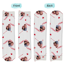 Custom Photo Face Love Couple - Personalized Customized Socks - Gift For Couple Lover - Valentine's Day Gift