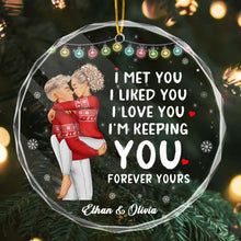 I Meet You - Customized Personalized Glass Ornament - Christmas Gift For Couple Husband Wife