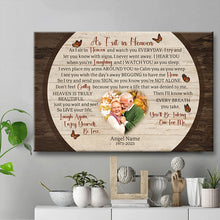 As I Sit In Heaven - Custom Photo Memorial Gifts For Angel, Sympathy Gift Personalized Custom Framed Canvas Wall Art