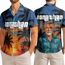 Custom Photo Sunset Tropical  - Personalized Customized Hawaiian Shirt - Gift For Family Members, Best Friends