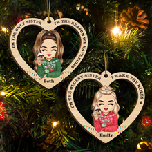 I'm the middle sister I'm the reason we have rules - Personalized Wooden Cutout Ornament - Gift For Sisters Sistas
