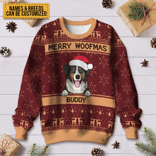 Merry Woofmas - Ugly Sweater - Christmas Gifts For Dog Lovers Personalized Custom Ugly Sweatershirt