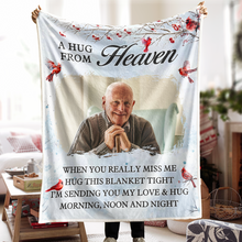 A Hug From Heaven - Personalized Photo Blanket - Gifts For Memorial