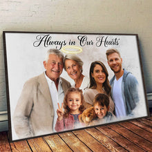 Custom Combine Photos Loved One With Quotes, Adding Halo To Deceased One - Personalized Customized Canvas - Gift For Family Members