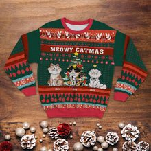 Meowy Catmas Lovely Cartoon Cats - Christmas Sweater - Christmas Gifts For Cat Lovers Personalized Custom Ugly Sweater