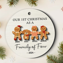 First Christmas As A Family As A Gingerbread- Personalized 2-Layered Wooden Ornament - Gifts For Family