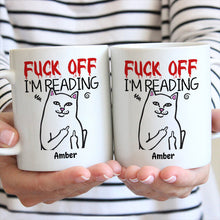 I'm Reading Angry Cat Mug - Customized Personalized Mug - Gift For Book Lovers, Nerd, Librarian
