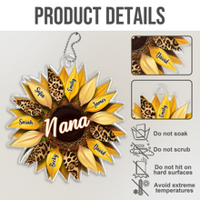 Sunflower Custom Family Name - Customized Personalized Acrylics Car Ornament - Gift For Family Members, For Kids