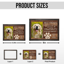 Custom Photo Pawprints On Our Hearts - Personalized Customized 2-Layered Wooden Plaque - Memorial Gift For Pet Lover