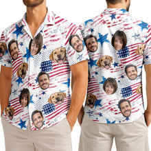 Custom Photo With Beloved Ones American Theme - Personalized Customized Hawaiian Shirt - Gift For Family Members, Best Friends
