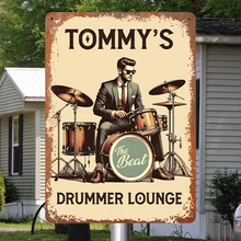 My Drummer Lounge Gift For Drummer Personalized Custom Metal Sign