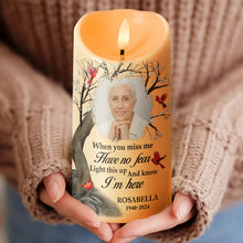 Custom Photo When You Miss Me - Customized Personalized Candle LED Light - Memorial Gift For Loss