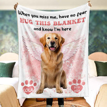 Custom Photo Hug This Blanket Know I'm Here - Personalized Customized Blanket - Memorial Gift For Pet Lovers, Pet Loss