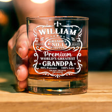 Premium World's Greatest Father - Personalized Custom Whisky Glass - Father's Day Gift For Dad, Grandpa, Husband, Him