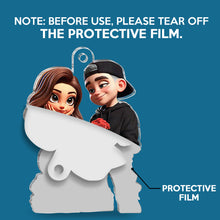 3D Y2k Style Couple - Customized Personalized Acrylics Car Ornament - Valentine's Day Gift For Couples, Lovers