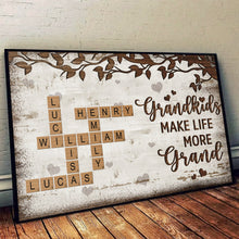 Custom Your Grandkids Name Crossword - Personalized Customized Canvas - Gifts For Family Members