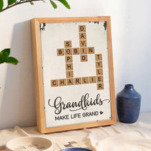 Grandkids Make Life Grand Custom Crossword - Personalized Customized Canvas - Gifts For Family Members