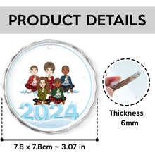 Sisters and Siblings Sitting - Personalized Glass Ornament - Christmas Gift For Family, Siblings, Sistas, Sisters