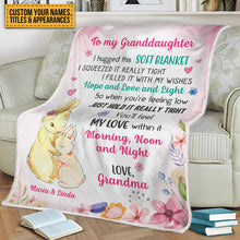 Personalized Custom Fleece Blanket Granddaughter Hug This Blanket Gift For Granddaughter, Grandson
