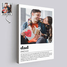 Custom Photo Dad Meaning - Customized Personalized Canvas - Best Gift For Dad Father's Day Gift Ideas